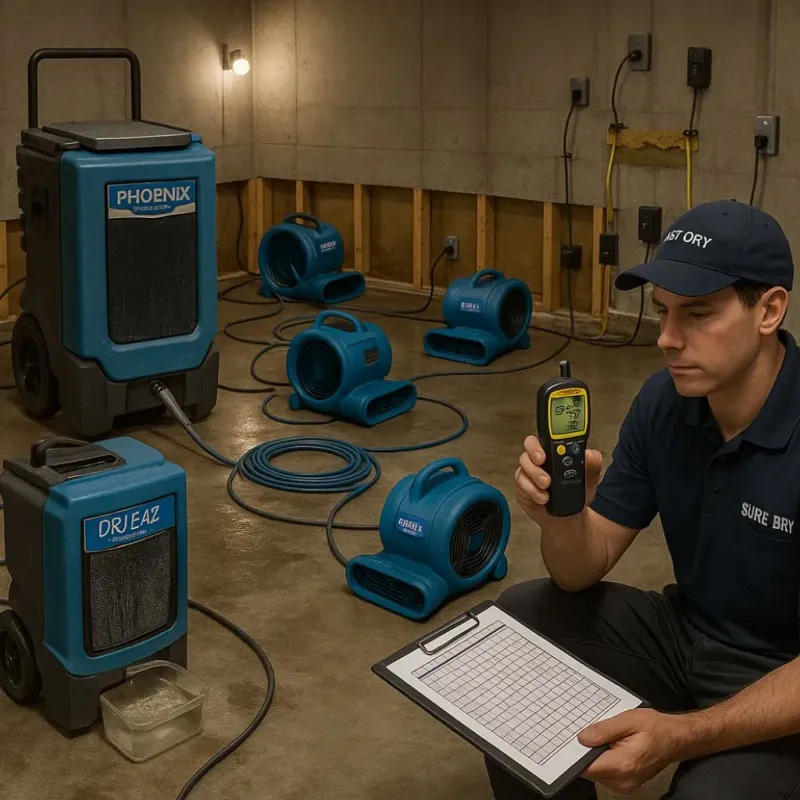 Structural Drying and Dehumidification process in Upper Fruitland, NM